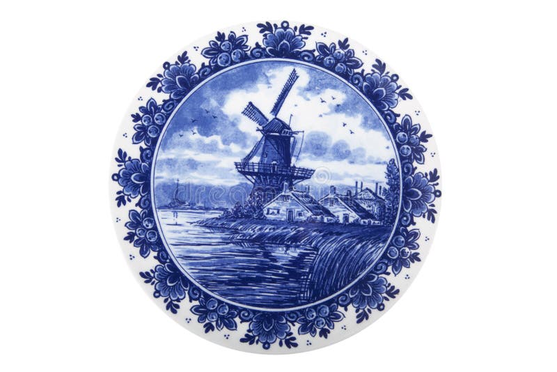 Dutch painted plate royalty free stock photography